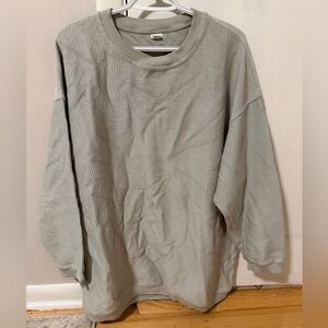 Aerie Ribbed Long Sleeve Top – Sage Green, Size M